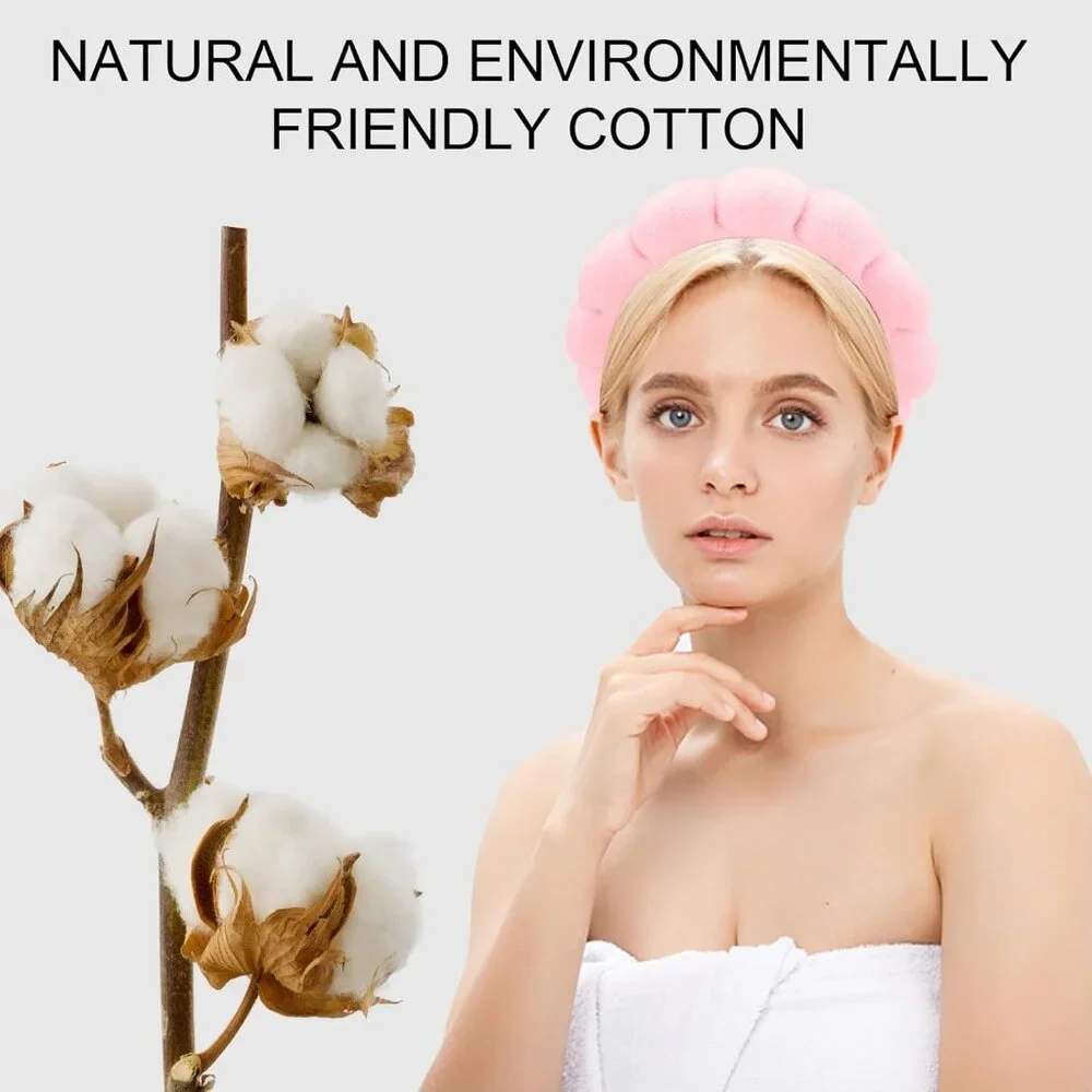 4 PCS Spa Headband - Pink Skincare Makeup Face Wash Skin Care Make Up Cute Prepp - Picture 4 of 8